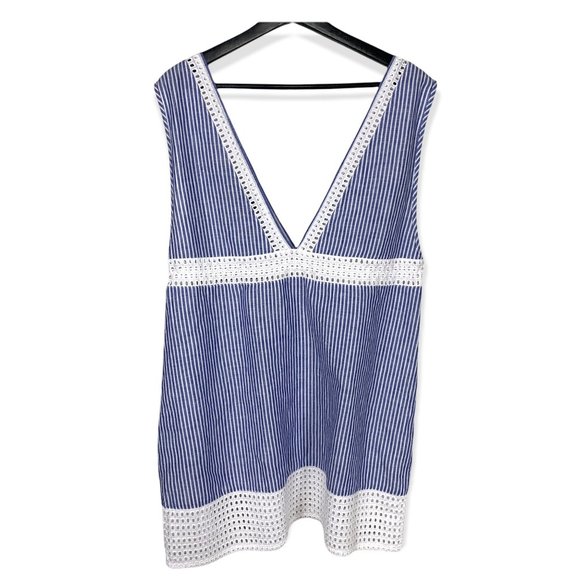 J Crew Linen Blend Eyelet Mini Dress Medium - Picture 2 of 6